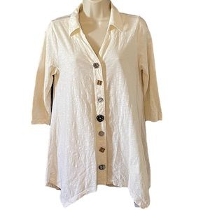 Soft Surroundings Danielle Jewel Button Tunic S